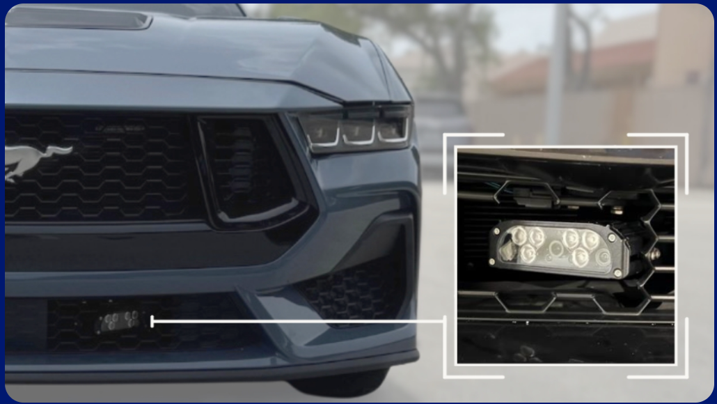 InsightLPR marketing image showing a license plate reader camera concealed in a vehicle.